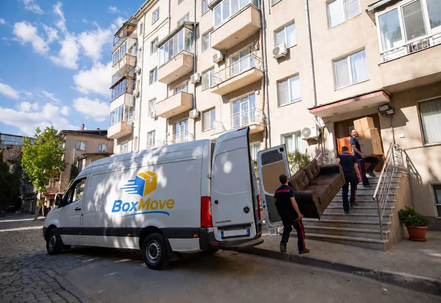 ბინის გადატანა BoxMove ფურგონით და მტვირთავებით