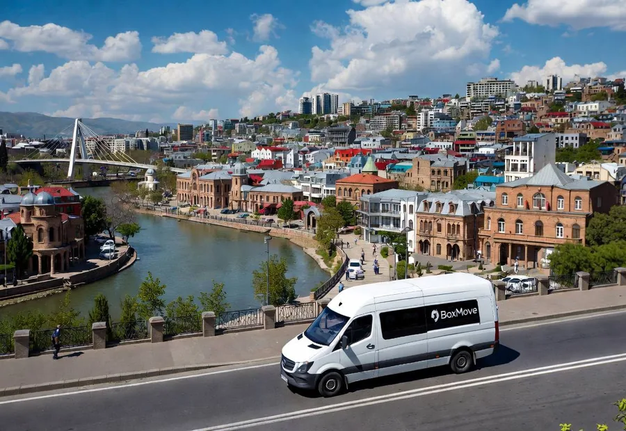 BoxMove van on a cargo route across Georgia